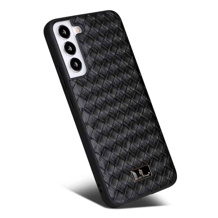 Fierre Shann Para Samsung Galaxy S22 + 5G TPU Recubierto de Cuero PU Con Textura Case de Teléfono Anti-scratch Case Anti-scratch - Textura Tejida