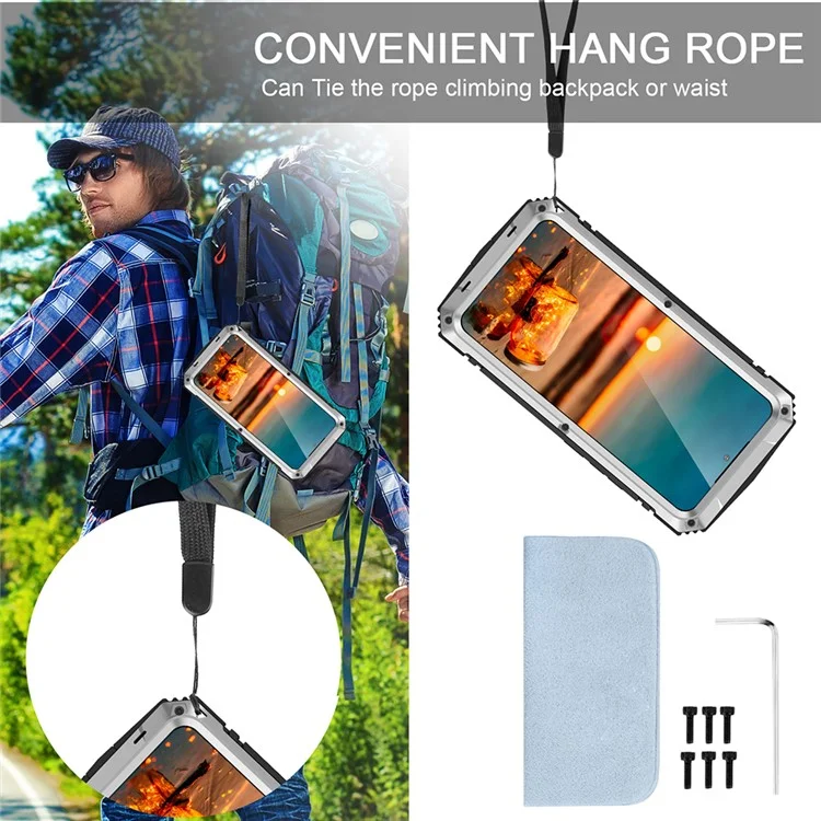 Pour Samsung Galaxy S22 5G Kickstand TPU + Étui de téléphone en métal antichoc antipoussière résistant aux chutes Housse de protection - Argent