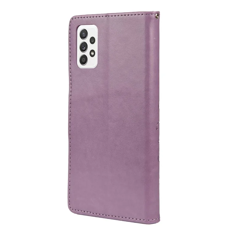Per Samsung Galaxy A23 5G Custodia per telefono in pelle con motivo farfalle ben protetta Stile elegante - Viola chiaro
