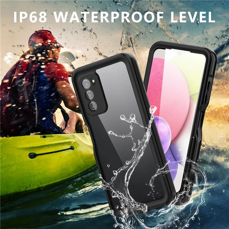 Étui SHELLBOX pour Samsung Galaxy A03s (version américaine) Étui de protection antidépoussière IP68 étanche avec prise en charge du déverrouillage par empreinte digitale