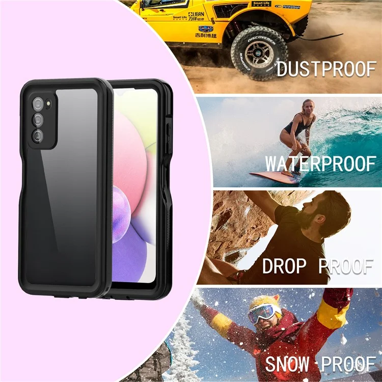 Étui SHELLBOX pour Samsung Galaxy A03s (version américaine) Étui de protection antidépoussière IP68 étanche avec prise en charge du déverrouillage par empreinte digitale