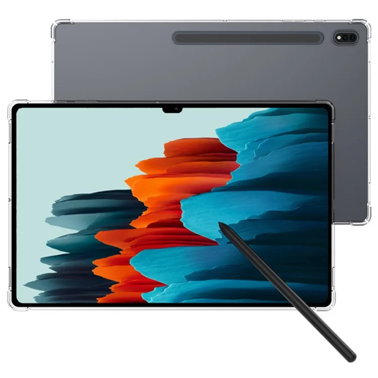 Für Samsung Galaxy Tab S8 Ultra Vierkant-Airbag Sturzsicheres Tablet-Gehäuse, Kristallklare TPU-Abdeckung