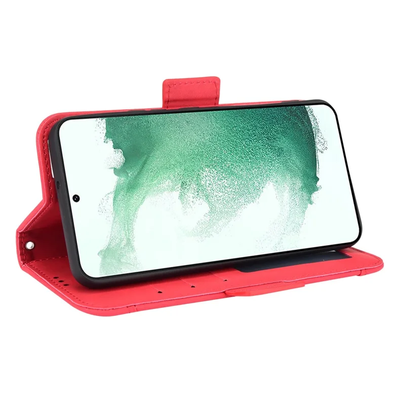 Чехол-бумажник с множеством слотов для карт для Samsung Galaxy S22+ 5G, защитный чехол-подставка - Красный