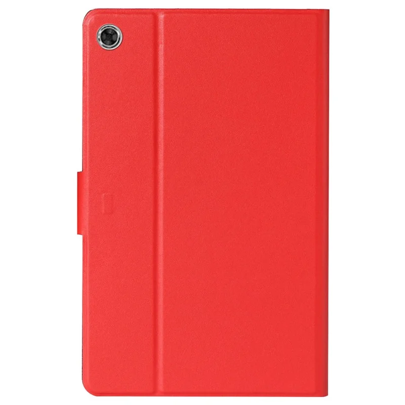 For Samsung Galaxy Tab A8 10.5 (2021) / A8 10.5 (2022) X205 / X200 Solid Color Stand Leather Tablet Case Card Holder Full Protection Cover - Red