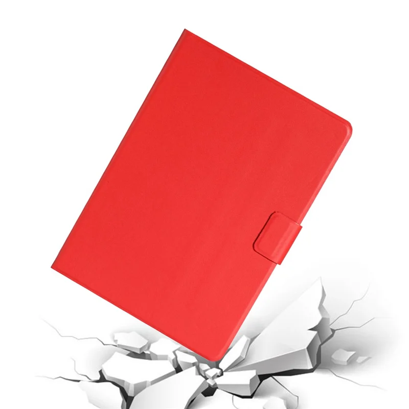 For Samsung Galaxy Tab A8 10.5 (2021) / A8 10.5 (2022) X205 / X200 Solid Color Stand Leather Tablet Case Card Holder Full Protection Cover - Red
