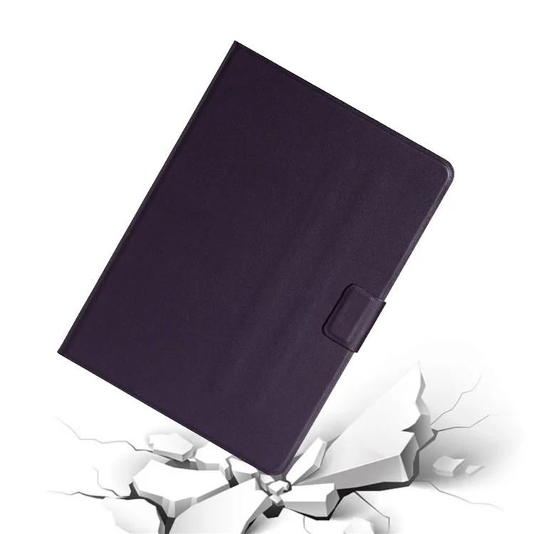 For Samsung Galaxy Tab A8 10.5 (2021) / A8 10.5 (2022) X205 / X200 Solid Color Stand Leather Tablet Case Card Holder Full Protection Cover - Purple