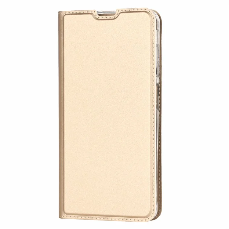 For Samsung Galaxy Xcover Pro Stand Feature PU Leather Flip Phone Case Magnetic Auto-absorbed Protective Folio Cover with Card Holder - Gold