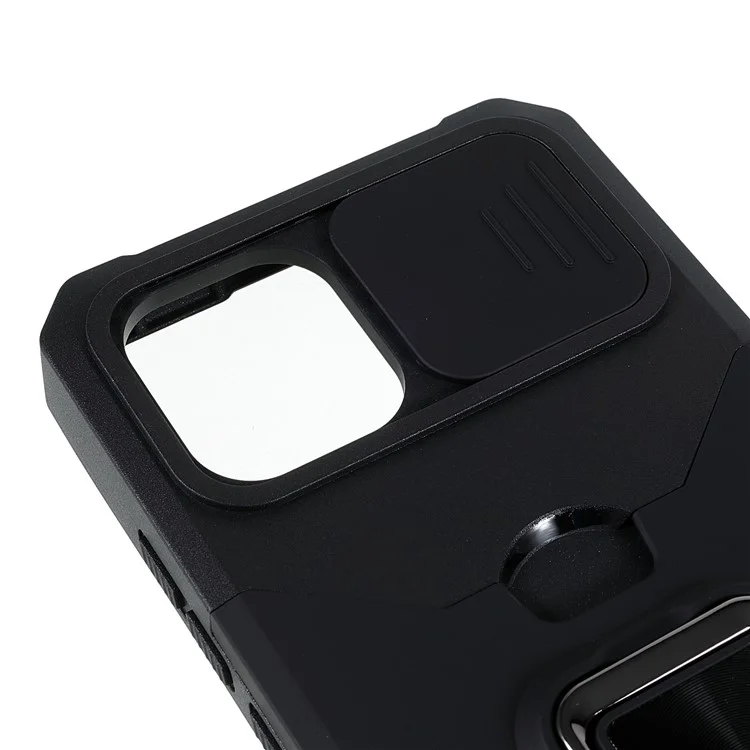 Per Samsung Galaxy A03 (164,2 x 75,9 x 9,1 mm) PC + TPU Slider Custodia Protettiva per Fotocamera Antiurto Slot per Schede + Design con Supporto in Metallo Custodia per Cellulare - Nero