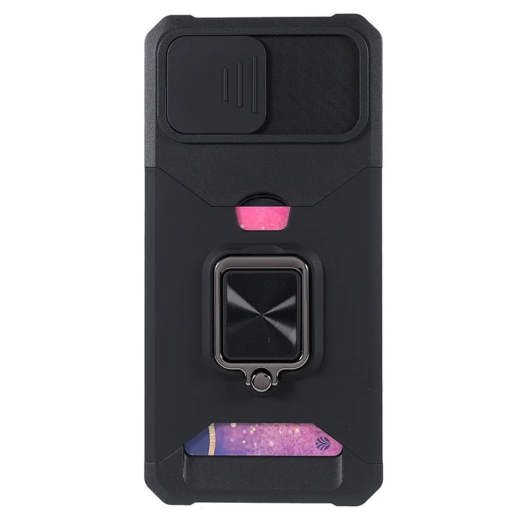 Per Samsung Galaxy A03 (164,2 x 75,9 x 9,1 mm) PC + TPU Slider Custodia Protettiva per Fotocamera Antiurto Slot per Schede + Design con Supporto in Metallo Custodia per Cellulare - Nero