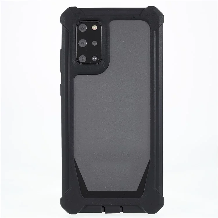 For Samsung Galaxy S20 Plus 4G/5G Shockproof Anti-fall Precise Cutout Soft TPU Frame + Acrylic Back Detachable 2-in-1 Cell Phone Case - Black