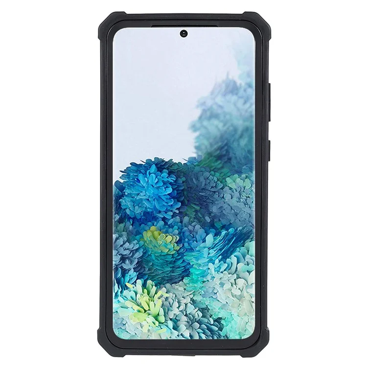 For Samsung Galaxy S20 Plus 4G/5G Shockproof Anti-fall Precise Cutout Soft TPU Frame + Acrylic Back Detachable 2-in-1 Cell Phone Case - Black