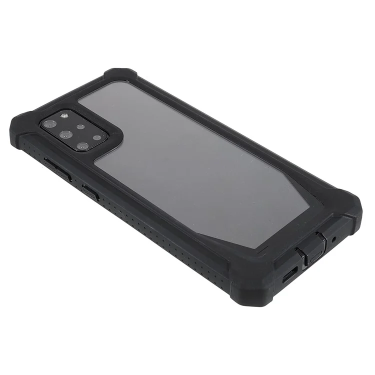 For Samsung Galaxy S20 Plus 4G/5G Shockproof Anti-fall Precise Cutout Soft TPU Frame + Acrylic Back Detachable 2-in-1 Cell Phone Case - Black