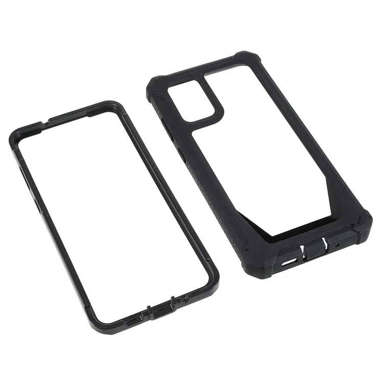 For Samsung Galaxy S20 Plus 4G/5G Shockproof Anti-fall Precise Cutout Soft TPU Frame + Acrylic Back Detachable 2-in-1 Cell Phone Case - Black