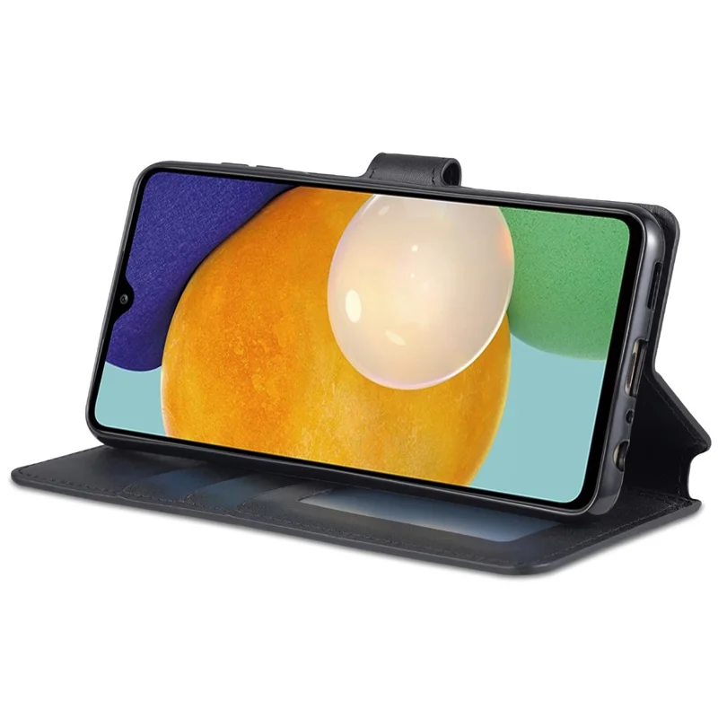 AZNS PU Leather Case for Samsung Galaxy A13 4G, Stand Feature Wallet Magnetic Flip Folio Book Phone Cover - Black