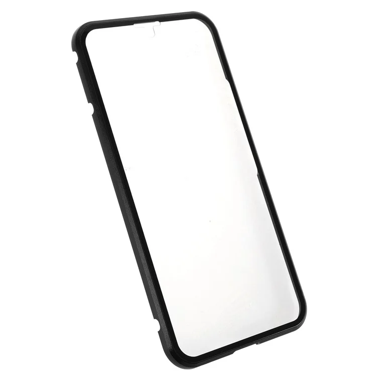 For Samsung Galaxy S22 5G Aluminium Alloy Frame + Double-sided Tempered Glass Phone Case Full Coverage Mobile Phone Cover - Black