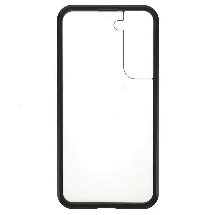 For Samsung Galaxy S22 5G Aluminium Alloy Frame + Double-sided Tempered Glass Phone Case Full Coverage Mobile Phone Cover - Black