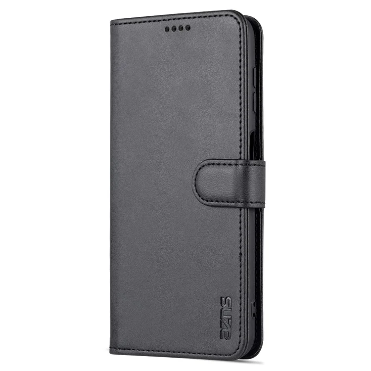 AZNS Magnetine Clasp PU Cuir Cuir Pour Samsung Galaxy A13 4G, Couverture Téléphonique du Support de Portefeuille - le Noir