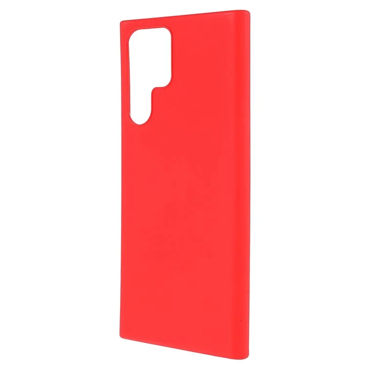 For Samsung Galaxy S22 Ultra 5G Slim Fit Soft TPU Phone Back Cover Protective Matte Finish Coating Case - Red