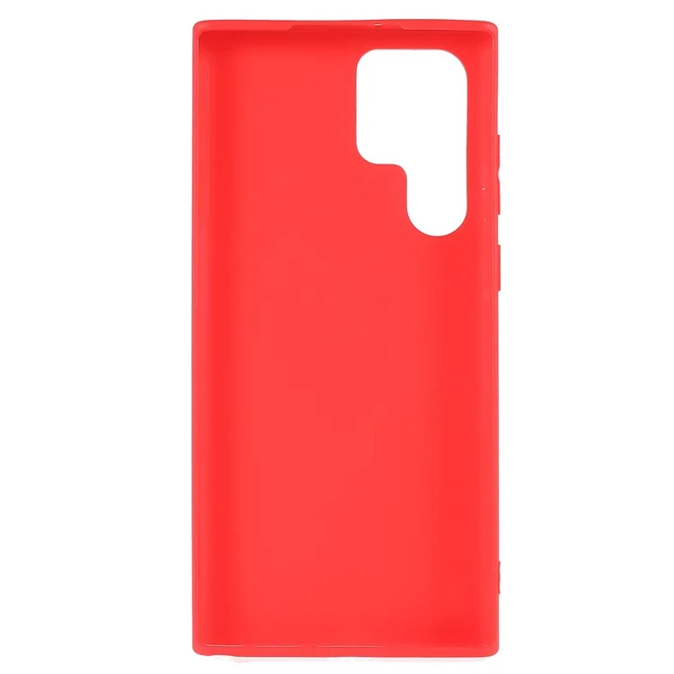 For Samsung Galaxy S22 Ultra 5G Slim Fit Soft TPU Phone Back Cover Protective Matte Finish Coating Case - Red