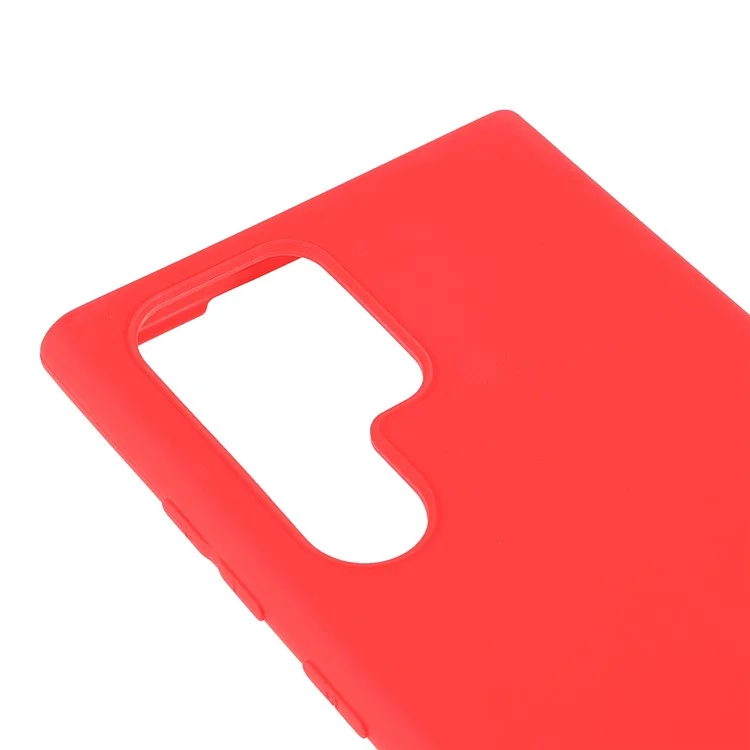 For Samsung Galaxy S22 Ultra 5G Slim Fit Soft TPU Phone Back Cover Protective Matte Finish Coating Case - Red