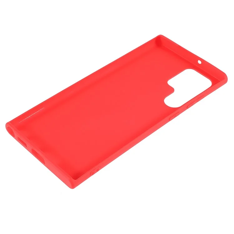 For Samsung Galaxy S22 Ultra 5G Slim Fit Soft TPU Phone Back Cover Protective Matte Finish Coating Case - Red