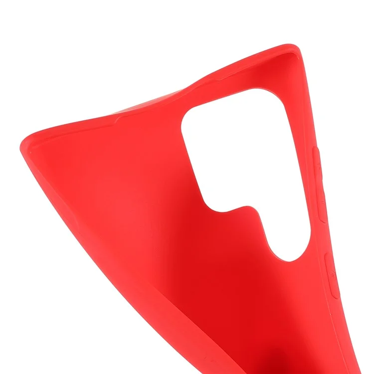 For Samsung Galaxy S22 Ultra 5G Slim Fit Soft TPU Phone Back Cover Protective Matte Finish Coating Case - Red
