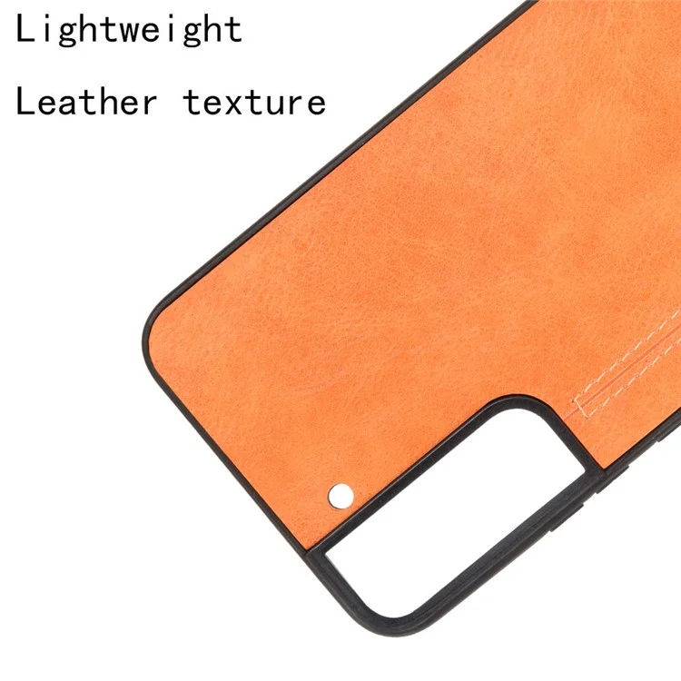 Für Samsung Galaxy S22 5G Backcover PU-Leder beschichtet Harte PC + Weiche TPU Business-Steppung Hülle - Gelb