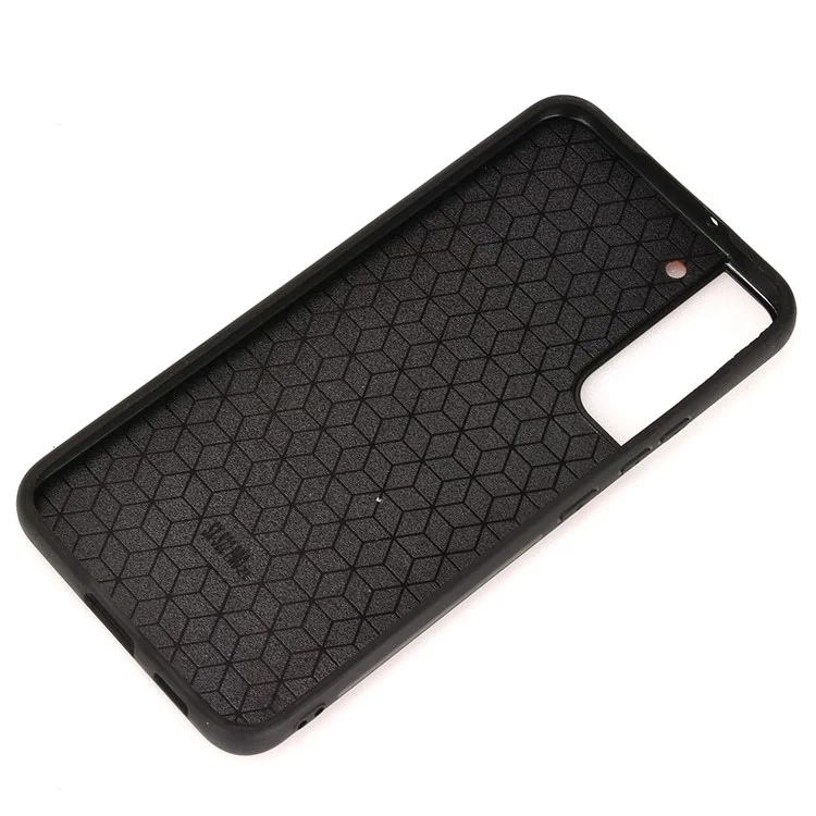 Für Samsung Galaxy S22 5G Backcover PU-Leder beschichtet Harte PC + Weiche TPU Business-Steppung Hülle - Gelb
