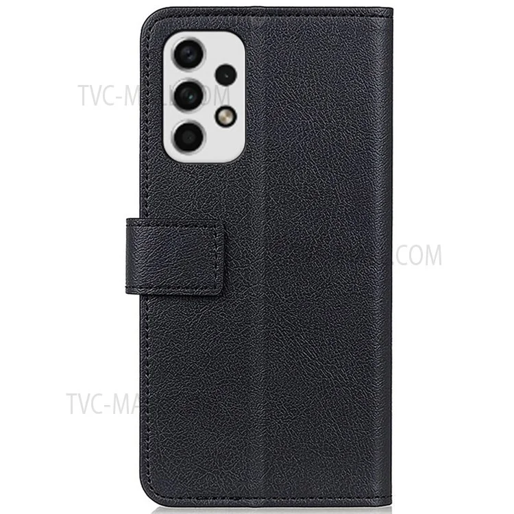 PU Leather Phone Case for Samsung Galaxy A23 4G / 5G, Viewing Stand Flip Magnetic Wallet-Style Full Protective Cover - Black