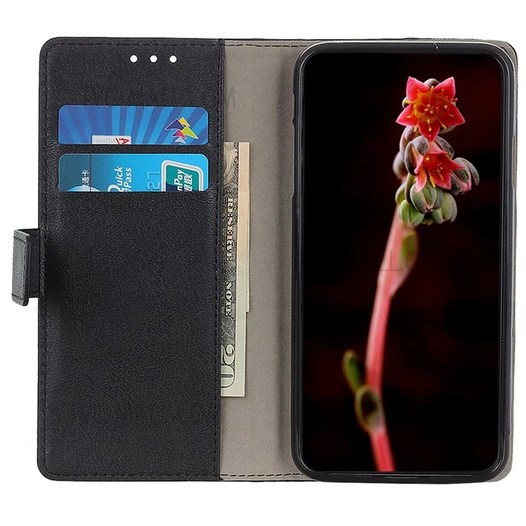 PU Leather Phone Case for Samsung Galaxy A23 4G / 5G, Viewing Stand Flip Magnetic Wallet-Style Full Protective Cover - Black