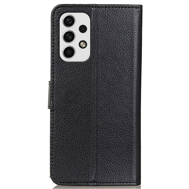 Für Samsung Galaxy A23 4G / 5G Litchi-Texture PU-Leder-Magnetverschluss-Ständer-Geldbörse Klapphülle - Schwarz