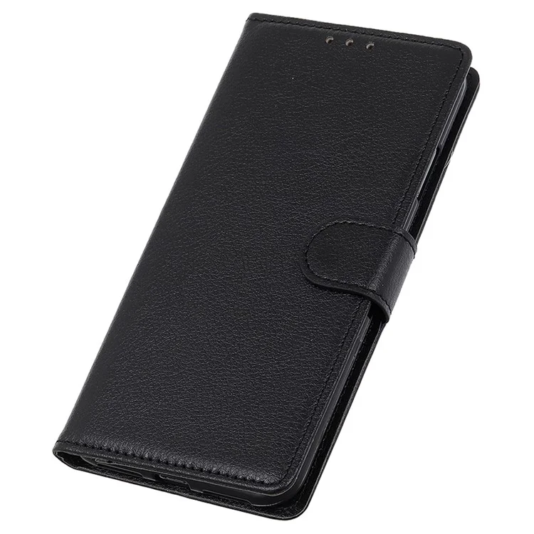 Für Samsung Galaxy A23 4G / 5G Litchi-Texture PU-Leder-Magnetverschluss-Ständer-Geldbörse Klapphülle - Schwarz