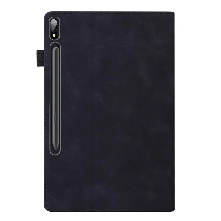 Per Samsung Galaxy Tab S9+ / S8+ / S7+ PU Leather Flip Stand Cover Wallet Design Business Tablet Case con Porta Penna e Auto Wake / Sleep - Nero