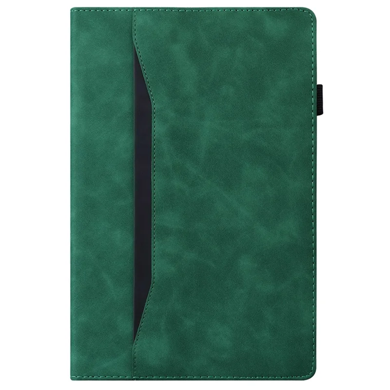 For Samsung Galaxy Tab S10 FE / S9 FE / S9 / S8 / S7 PU Leather Business Wallet Protective Case Stand Shockproof Cover with Pencil Holder - Green
