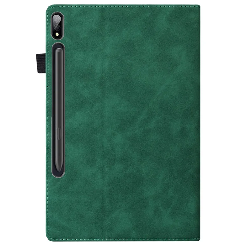 For Samsung Galaxy Tab S10 FE / S9 FE / S9 / S8 / S7 PU Leather Business Wallet Protective Case Stand Shockproof Cover with Pencil Holder - Green
