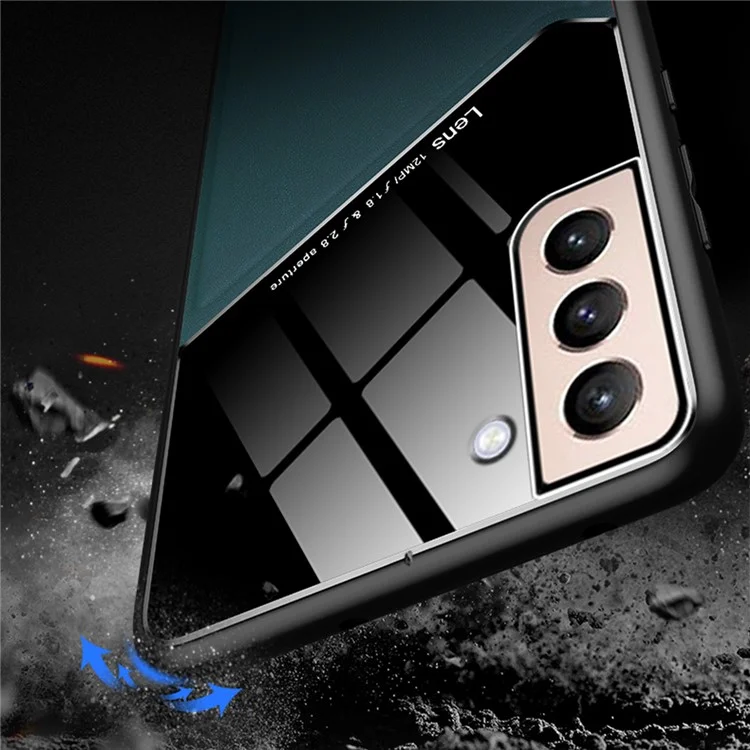 For Samsung Galaxy S22 5G Phone Case Shockproof Cover Anti-Fall TPU Frame Phone Protector with Magnetic Metal Sheet - Orange
