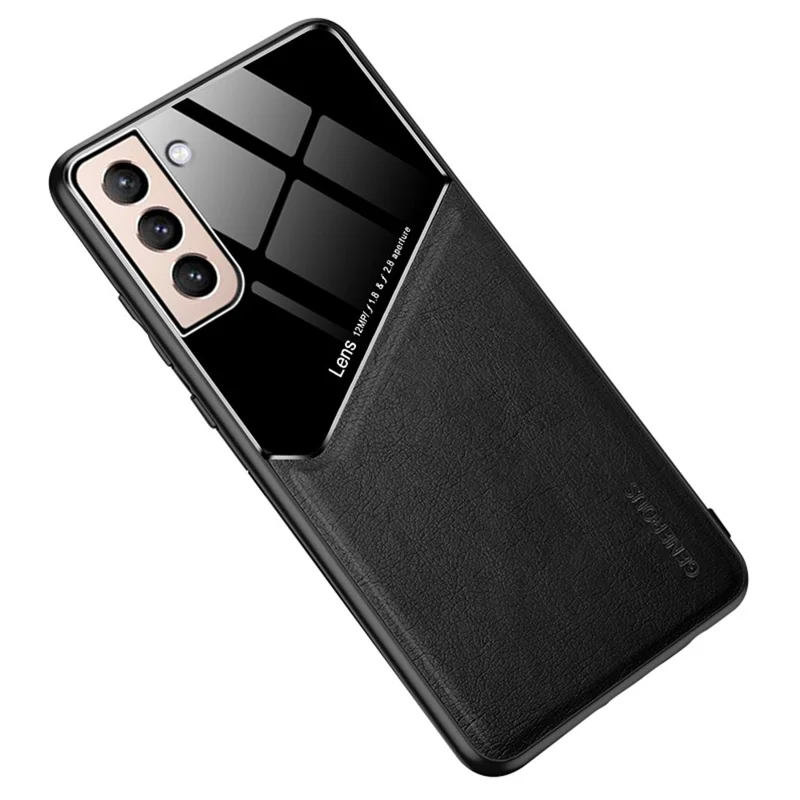 For Samsung Galaxy S22 5G Phone Case Shockproof Cover Anti-Fall TPU Frame Phone Protector with Magnetic Metal Sheet - Black