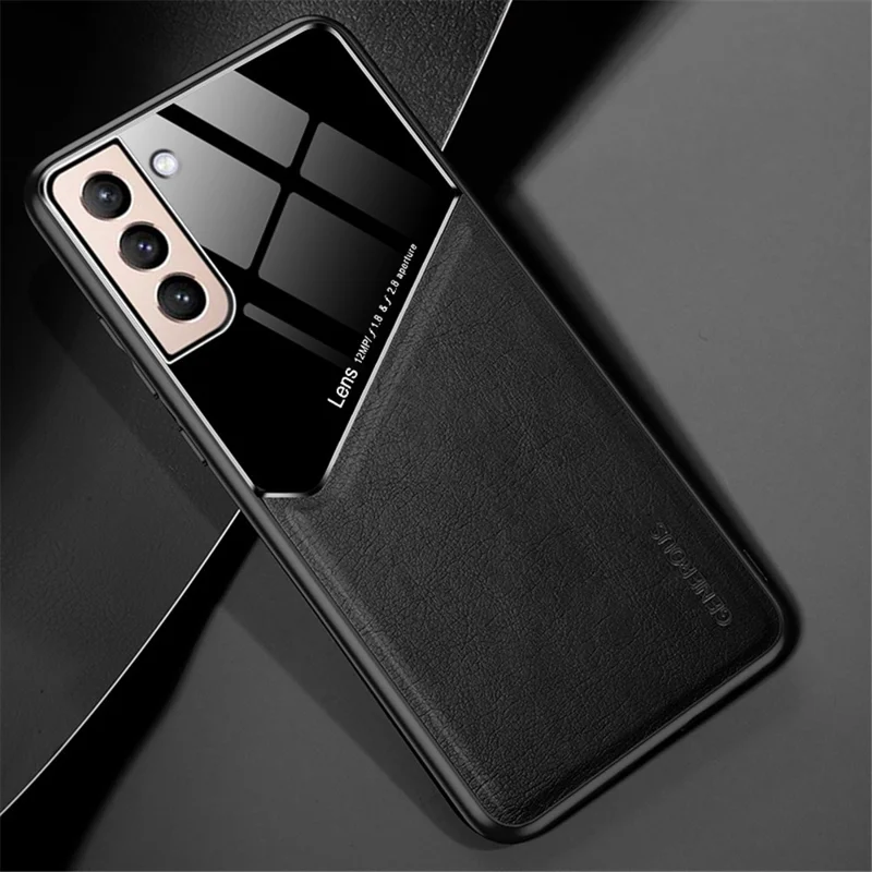 For Samsung Galaxy S22 5G Phone Case Shockproof Cover Anti-Fall TPU Frame Phone Protector with Magnetic Metal Sheet - Black