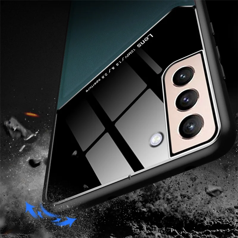 For Samsung Galaxy S22 5G Phone Case Shockproof Cover Anti-Fall TPU Frame Phone Protector with Magnetic Metal Sheet - Black