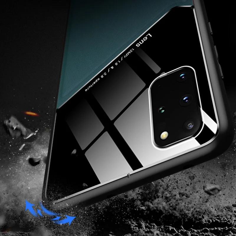 For Samsung Galaxy S20 Plus 4G/5G Shockproof Phone Case with Magnetic Metal Sheet Anti-Fall TPU Frame Phone Protective Cover - Blue