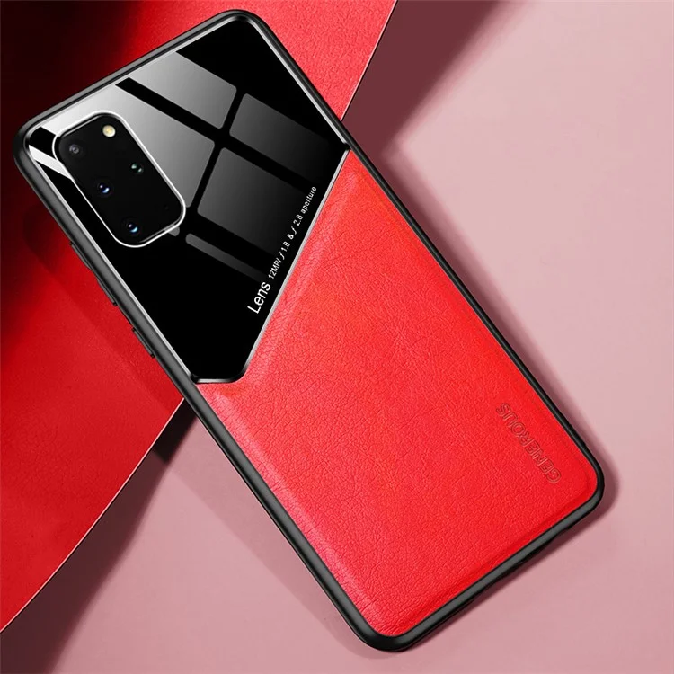 Para Samsung Galaxy S20 Plus 4G/5G Caixa de Telefone à Prova de Choque Com Folha de Metal Magnético TPU Anti-Fall Frame Tampa de Proteção - Vermelho