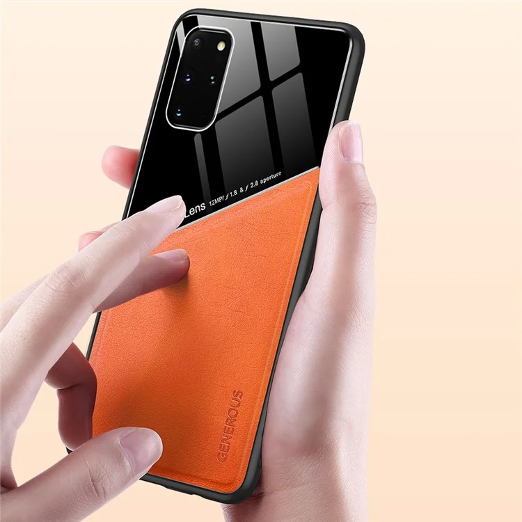 Para Samsung Galaxy S20 Plus 4G/5G Caixa de Telefone à Prova de Choque Com Folha de Metal Magnético TPU Anti-Fall Frame Tampa de Proteção - Vermelho
