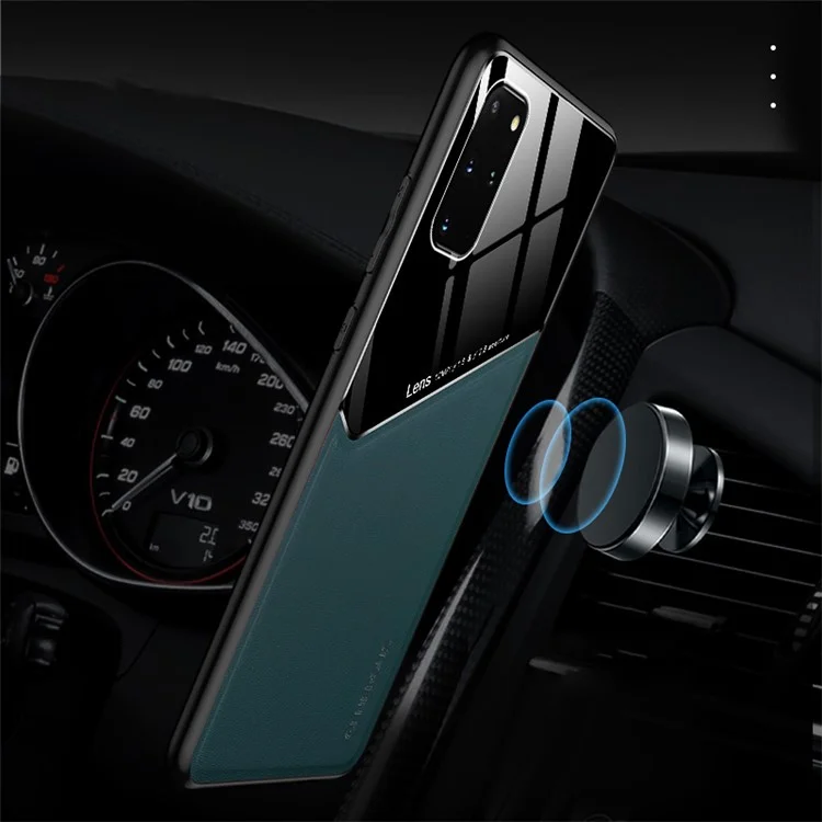 Para Samsung Galaxy S20 Plus 4G/5G Caixa de Telefone à Prova de Choque Com Folha de Metal Magnético TPU Anti-Fall Frame Tampa de Proteção - Vermelho