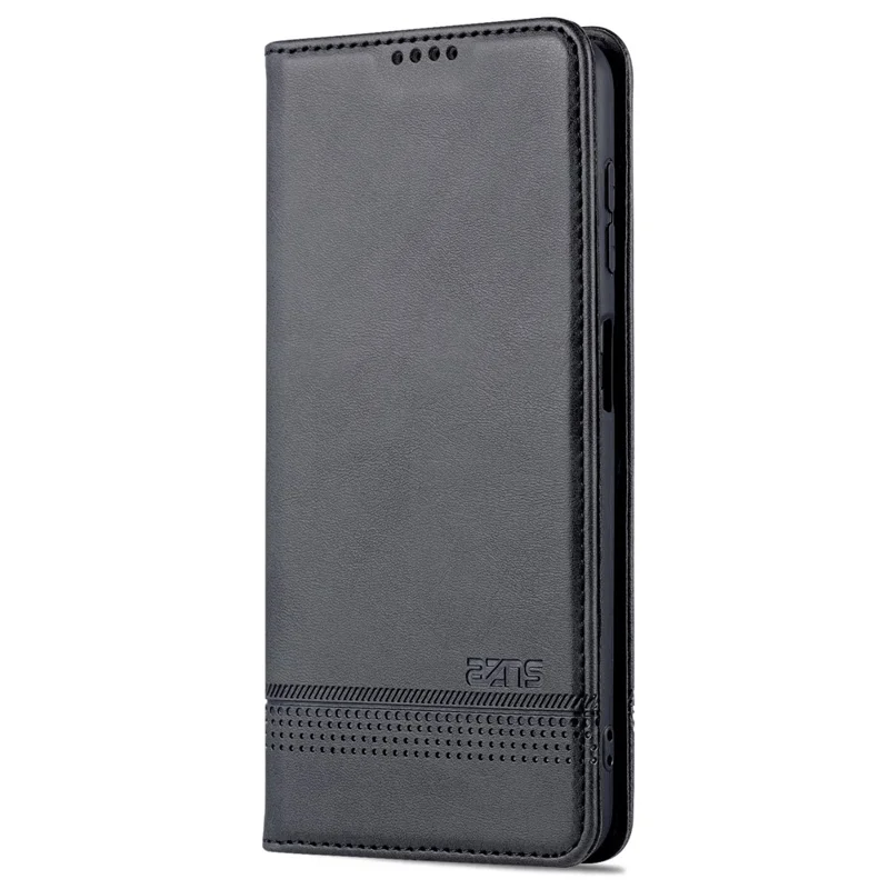 AZNS For Samsung Galaxy A13 4G Magnetic Absorption Textured PU Leather Wallet Flip Case Folding Stand Protective Cover - Black