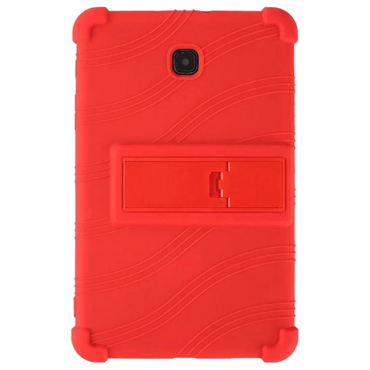 Coquille De Tablette De Silicone Flexible Pour L'onglet Samsung Galaxy A 8.0 (2018) SM-T387, Couverture Avec Quatre Coussins D'angle Pliable - Rouge