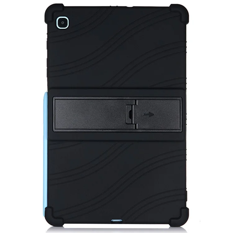 For Samsung Galaxy Tab S6 Lite (2020) P615 P610 / (2022) / (2024) Silicone Tablet Case with Kickstand  - Black