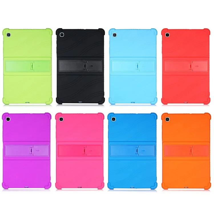 For Samsung Galaxy Tab S6 Lite (2020) P615 P610 / (2022) / (2024) Silicone Tablet Case with Kickstand  - Black