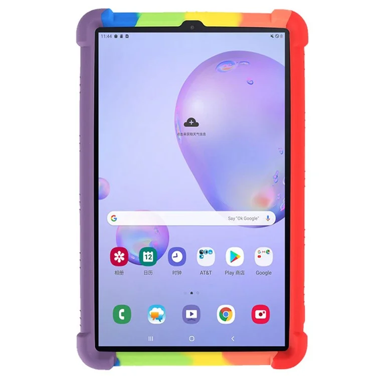 Pour Samsung Galaxy Tab A 8.4 (2020) Impact-resistant Soft Silicone Precise Cutouts Tablet Case Cover with Foldable Kickstand - Multi-color