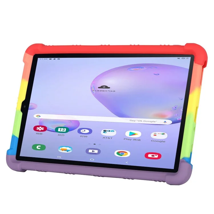 Pour Samsung Galaxy Tab A 8.4 (2020) Impact-resistant Soft Silicone Precise Cutouts Tablet Case Cover with Foldable Kickstand - Multi-color