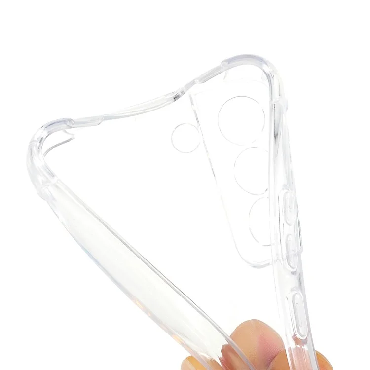 Tampa Crystal Clear TPU Para Samsung Galaxy S22 5G, Caixa de Telefone à Prova de Choque de Quatro Cantos Reforçada Com Cordão